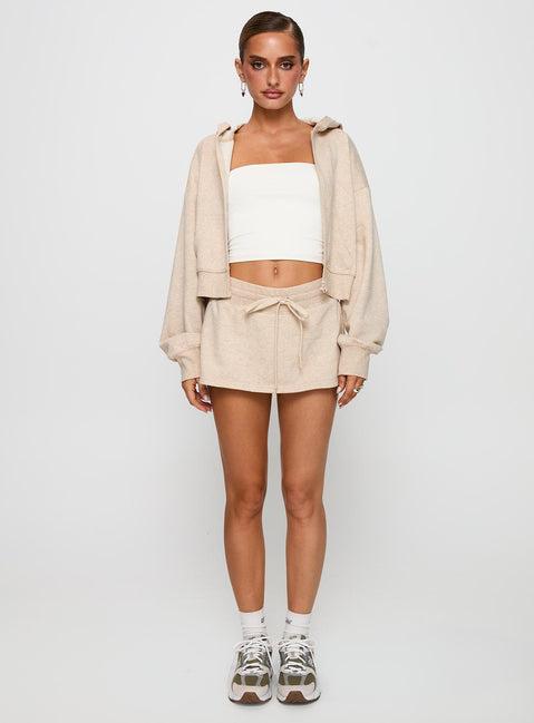 Down Low Fleece Skort Oat Marle Product Image