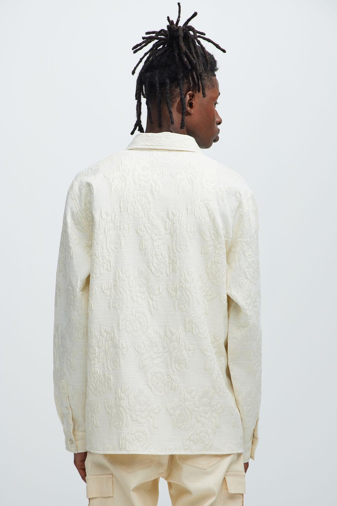 Bartlett Jacquard Long Sleeve Shirt - White Product Image