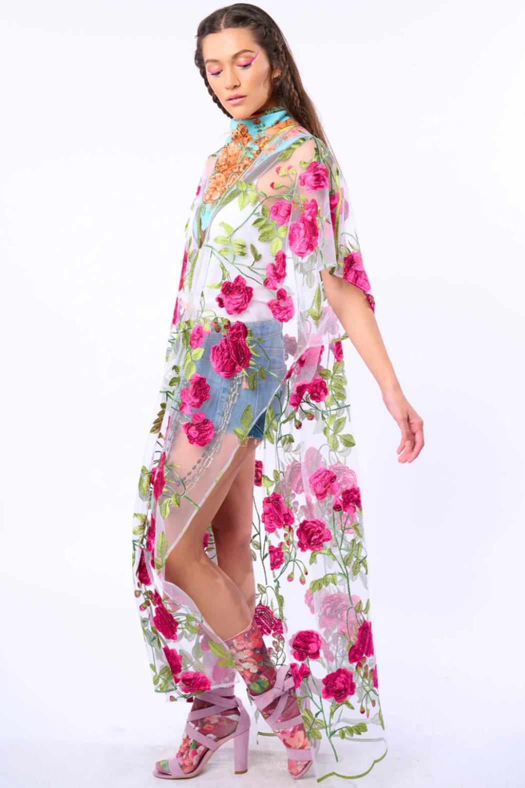 Roses Sheer Kimono Product Image