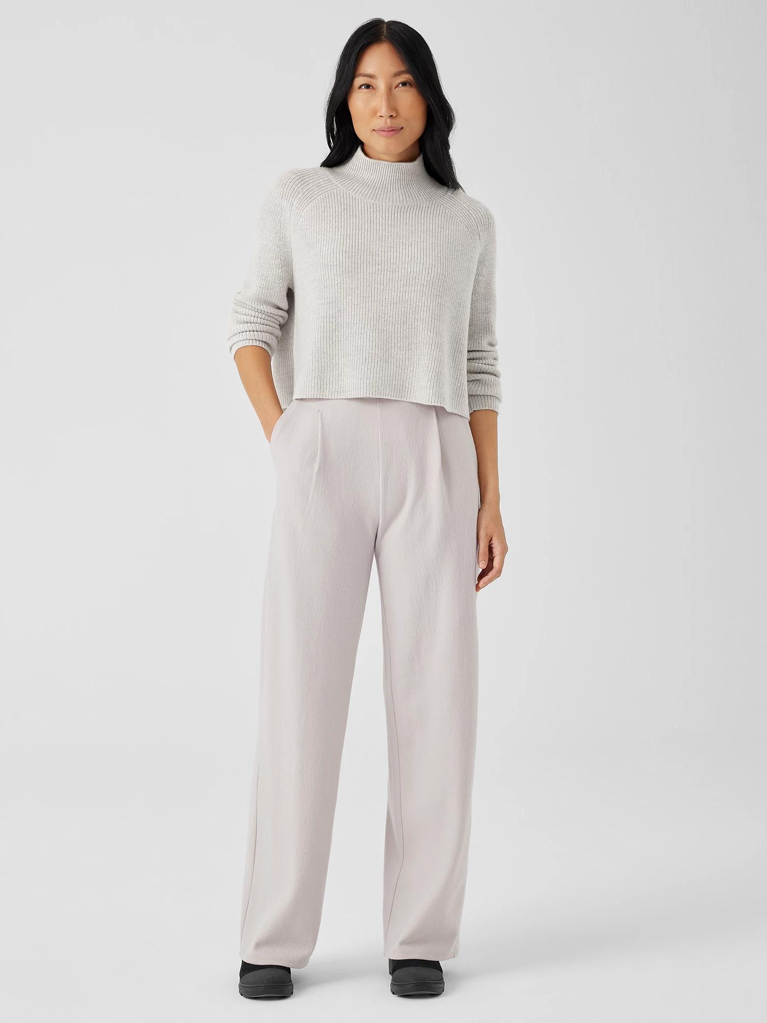 Boiled Wool Jersey Pleated Wide-Leg Pant Product Image