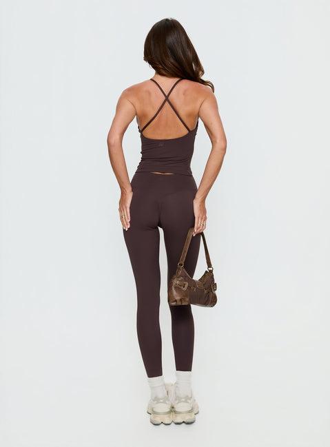Stride Active Invisible Scrunch Leggings Brown Product Image