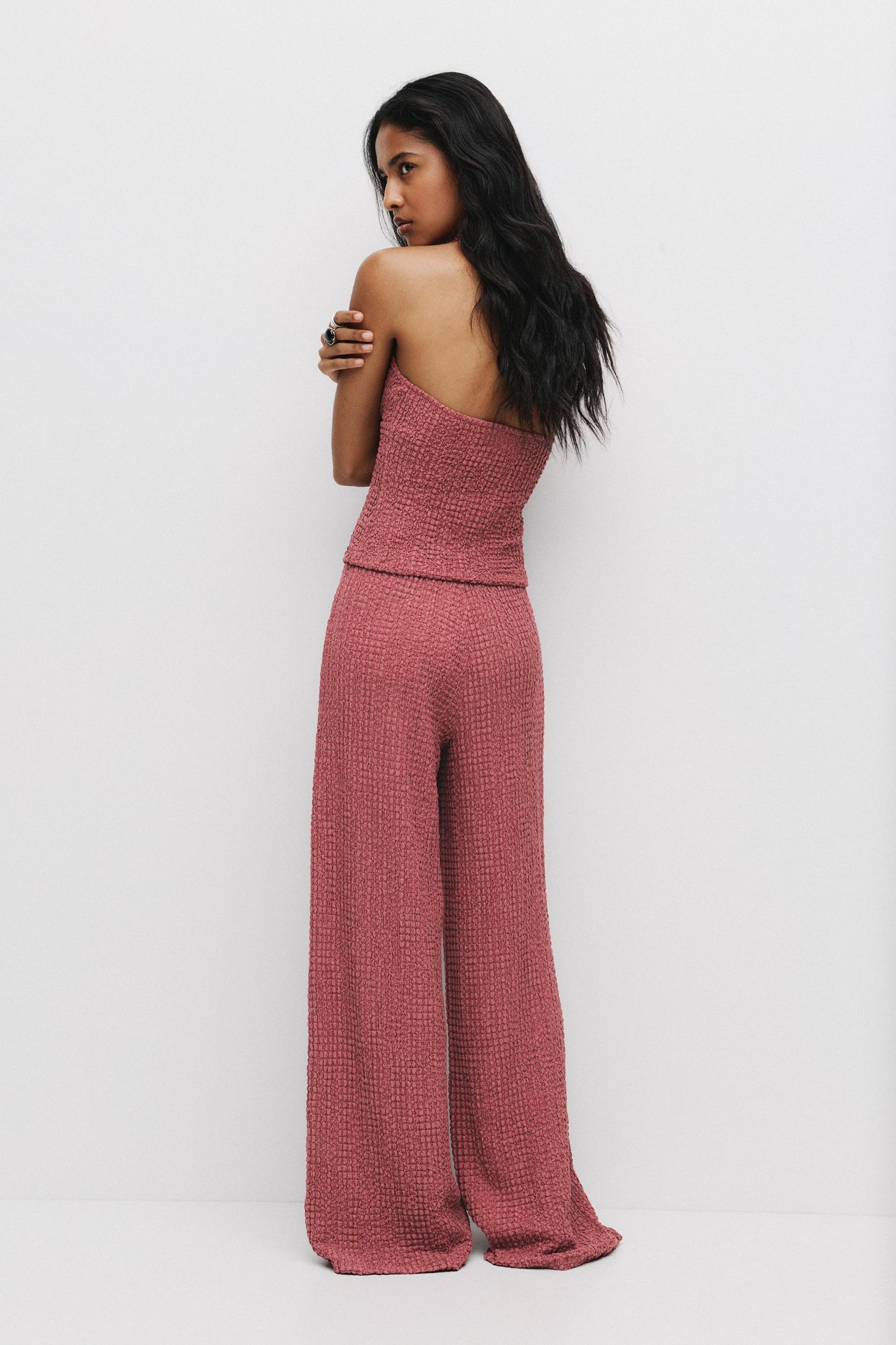 Creased-effect halter top Product Image