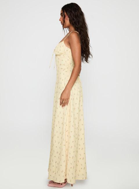 Members Only Maxi Dress Yellow Floral Product Image