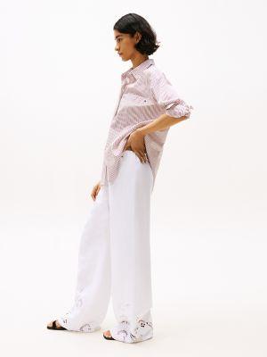 Linen-Blend Eyelet Pant Product Image