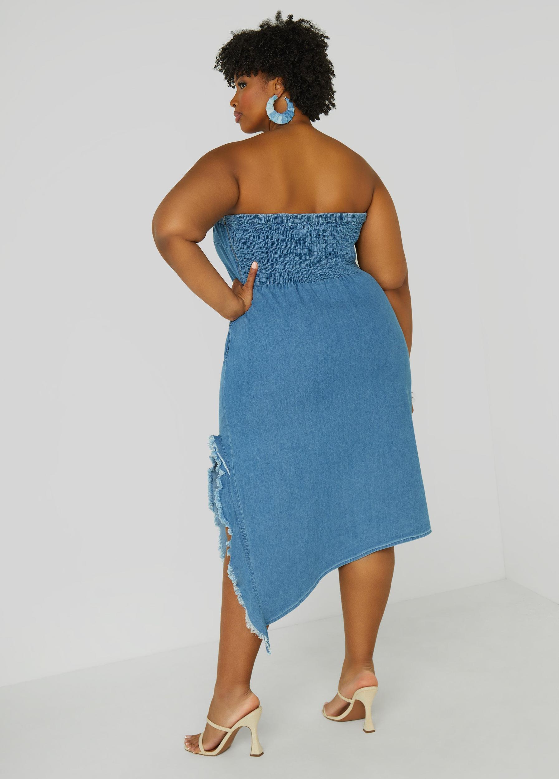 Strapless Denim Bodycon Dress Product Image