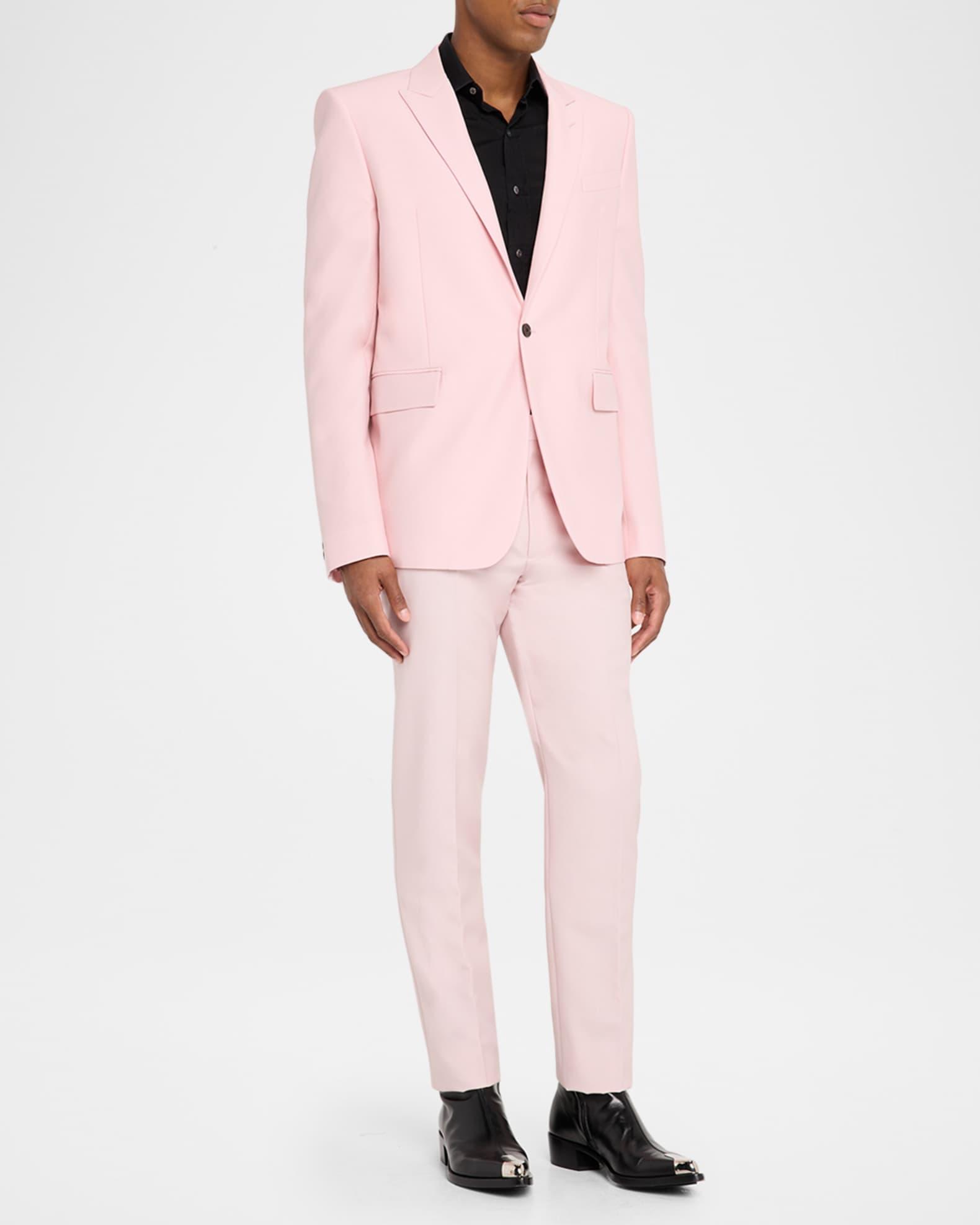 Men's Wool and Mohair Slim Flat-Front Trousers Product Image