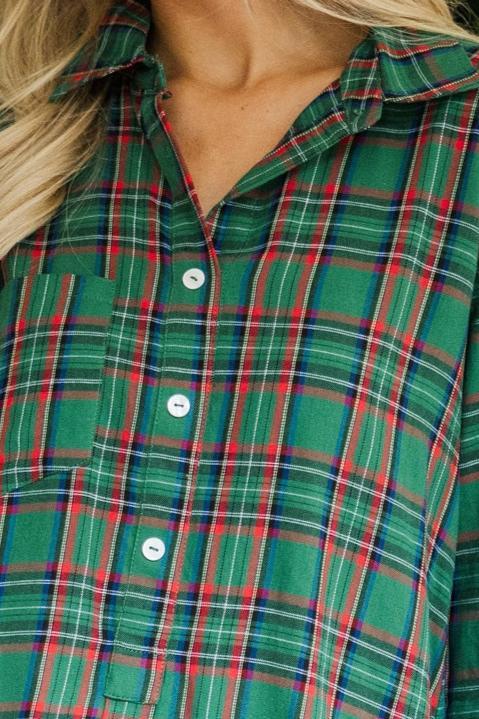 Share Your Story Green Plaid Shirt Dress Female Product Image