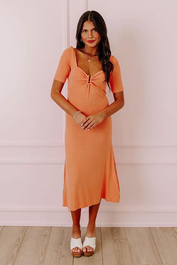 Summer Breeze Ribbed Midi in Orange Product Image