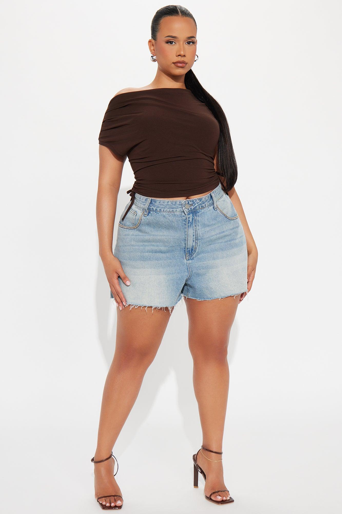 Beach House A-Line Denim Shorts - Medium Wash Female Product Image