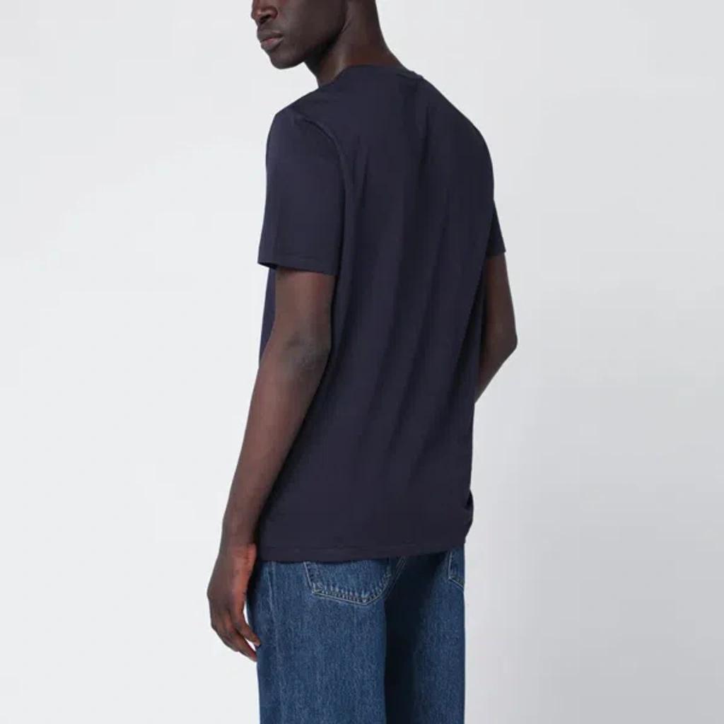 POLO RALPH LAUREN Custom Slim Fit Blue Crewneck T-shirt With Pony Embroidery On The Front In Cotton Man Product Image