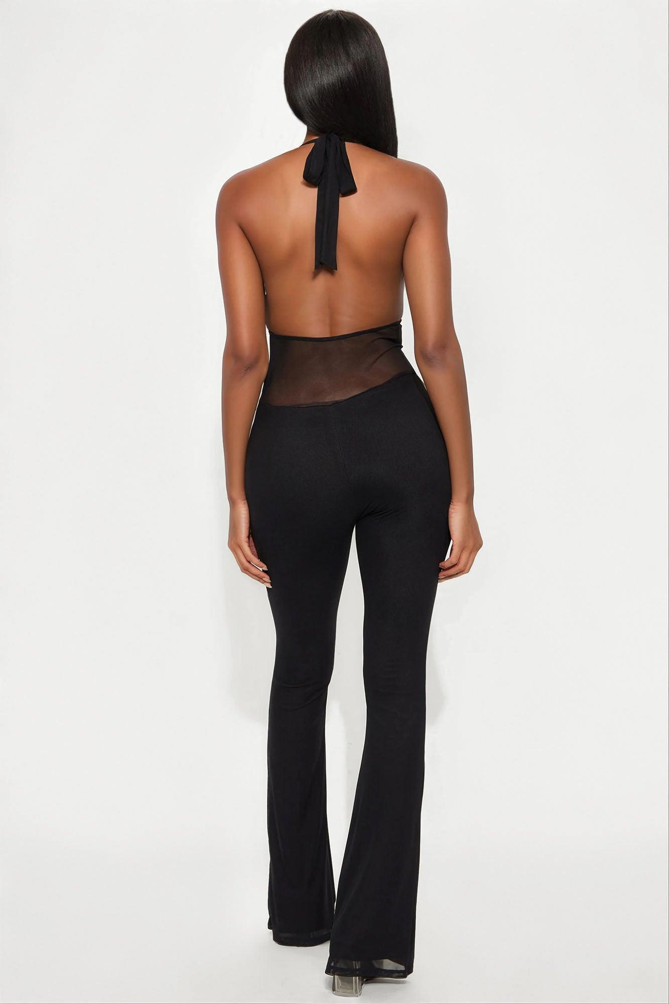 Valentina Mesh Cut Out Jumpsuit - Black Female Product Image