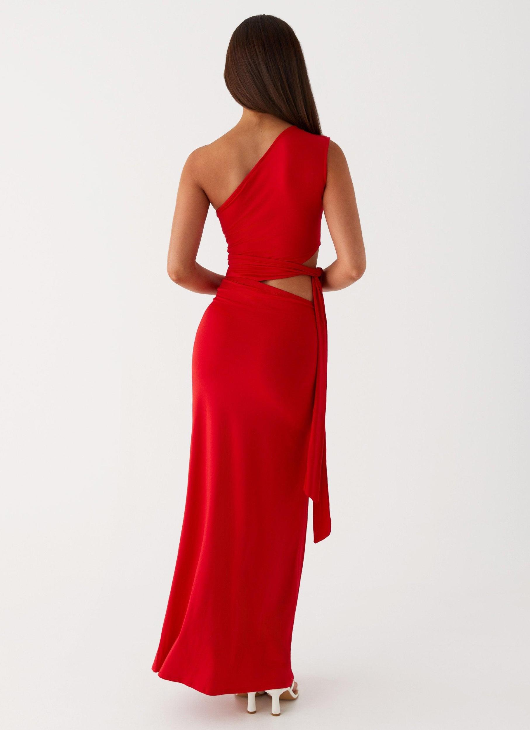 Love Me Tie Maxi Dress - Red Product Image