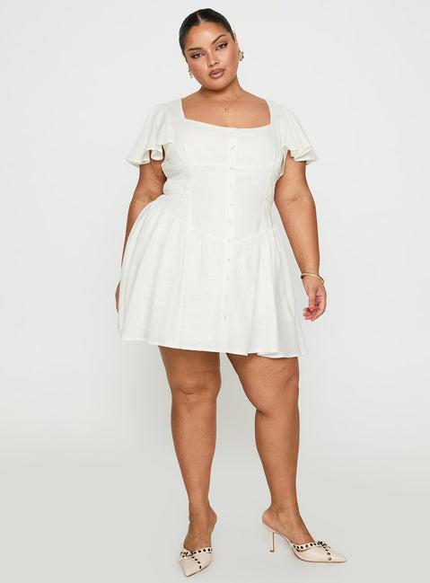 Forever More Mini Dress White Curve Product Image