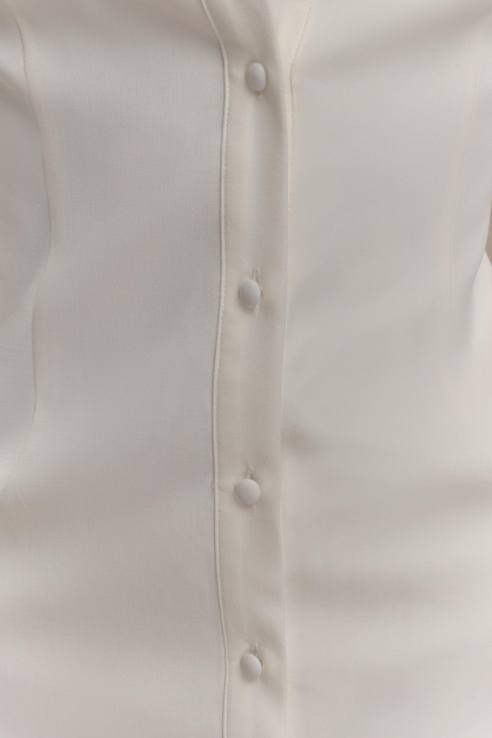 Dorian Fitted Shirt Midi Dress - White Product Image