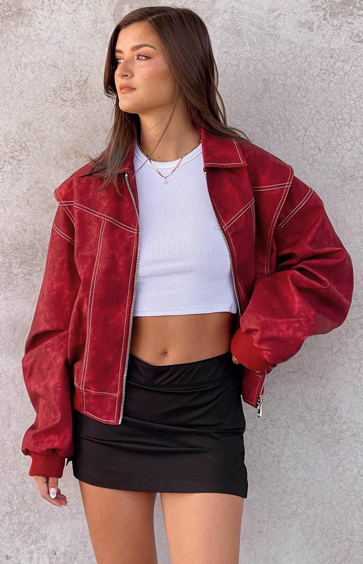 Lioness Vista Crimson Bomber Jacket Product Image