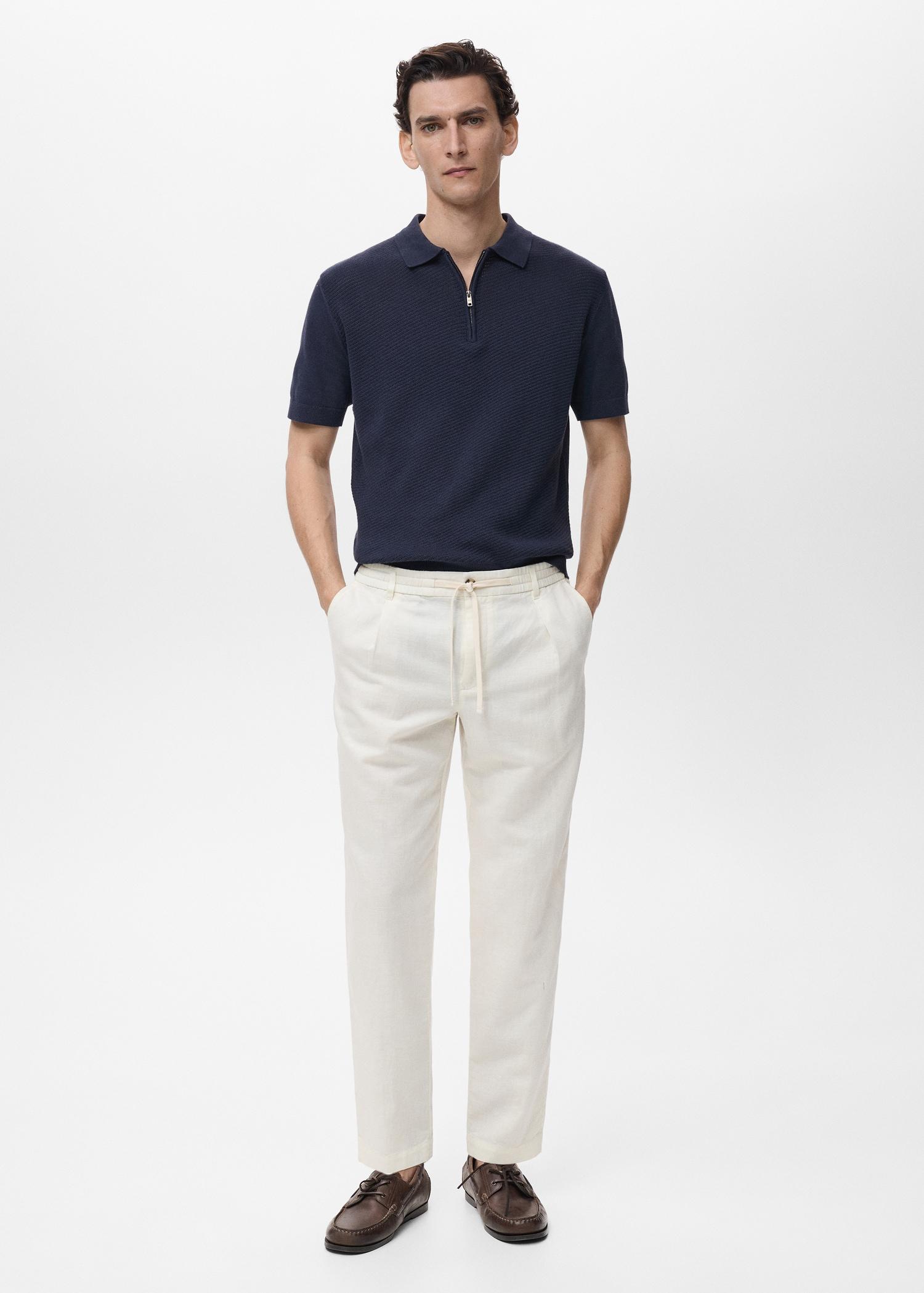 Slim-fit pants with drawstring - Men | MANGO USA Product Image