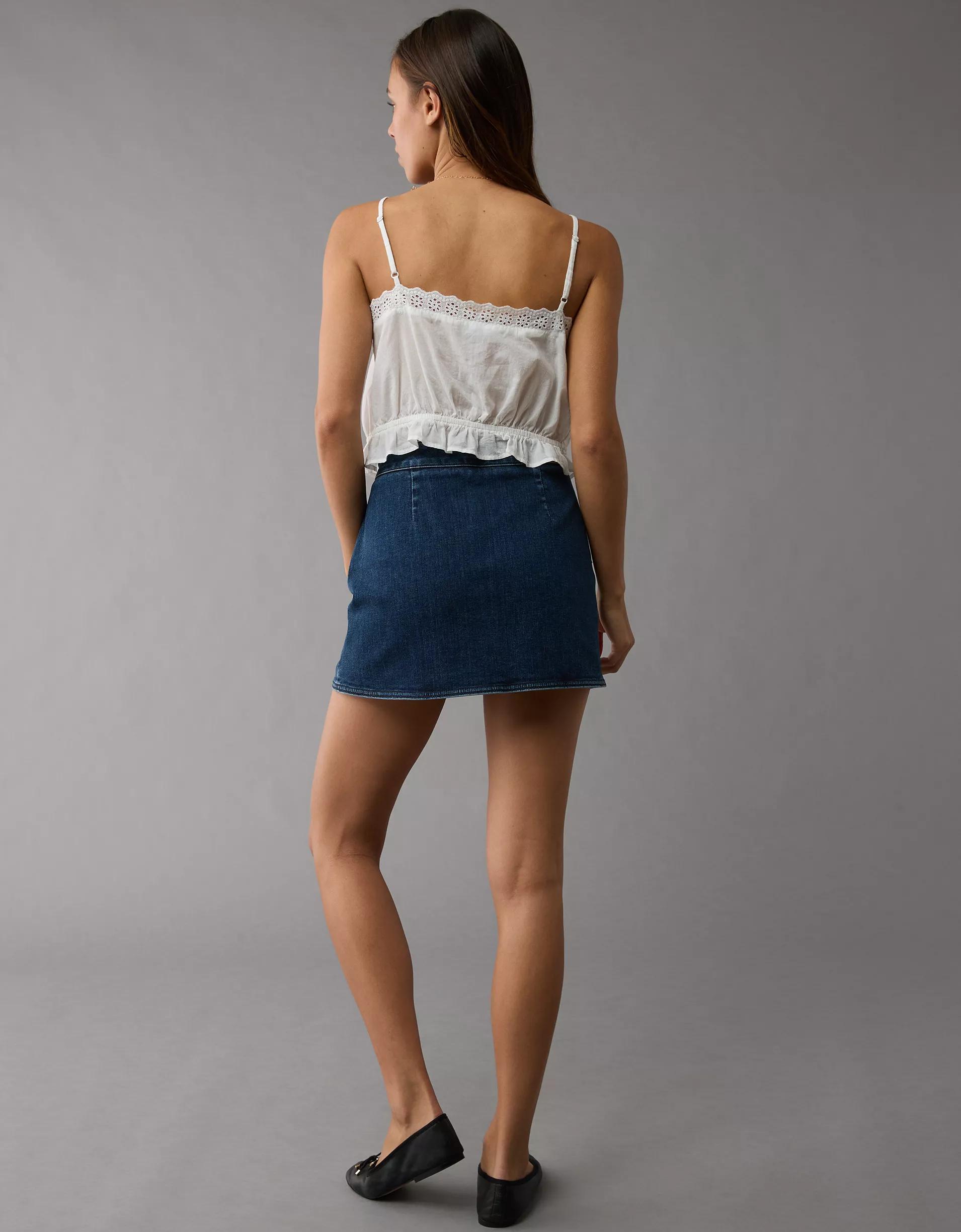 AE Lace Button-Up Cami Tank Top Product Image
