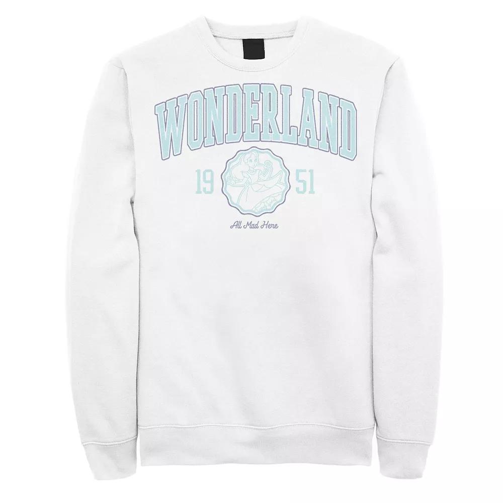 Disney's Alice In Wonderland Blue Collegiate 1951 Men's Sweatshirt, Size: Large, White Product Image