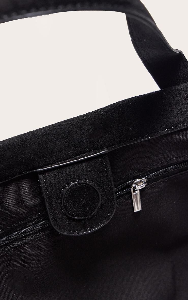  Black Faux Suede Elongated Hand Bag Product Image