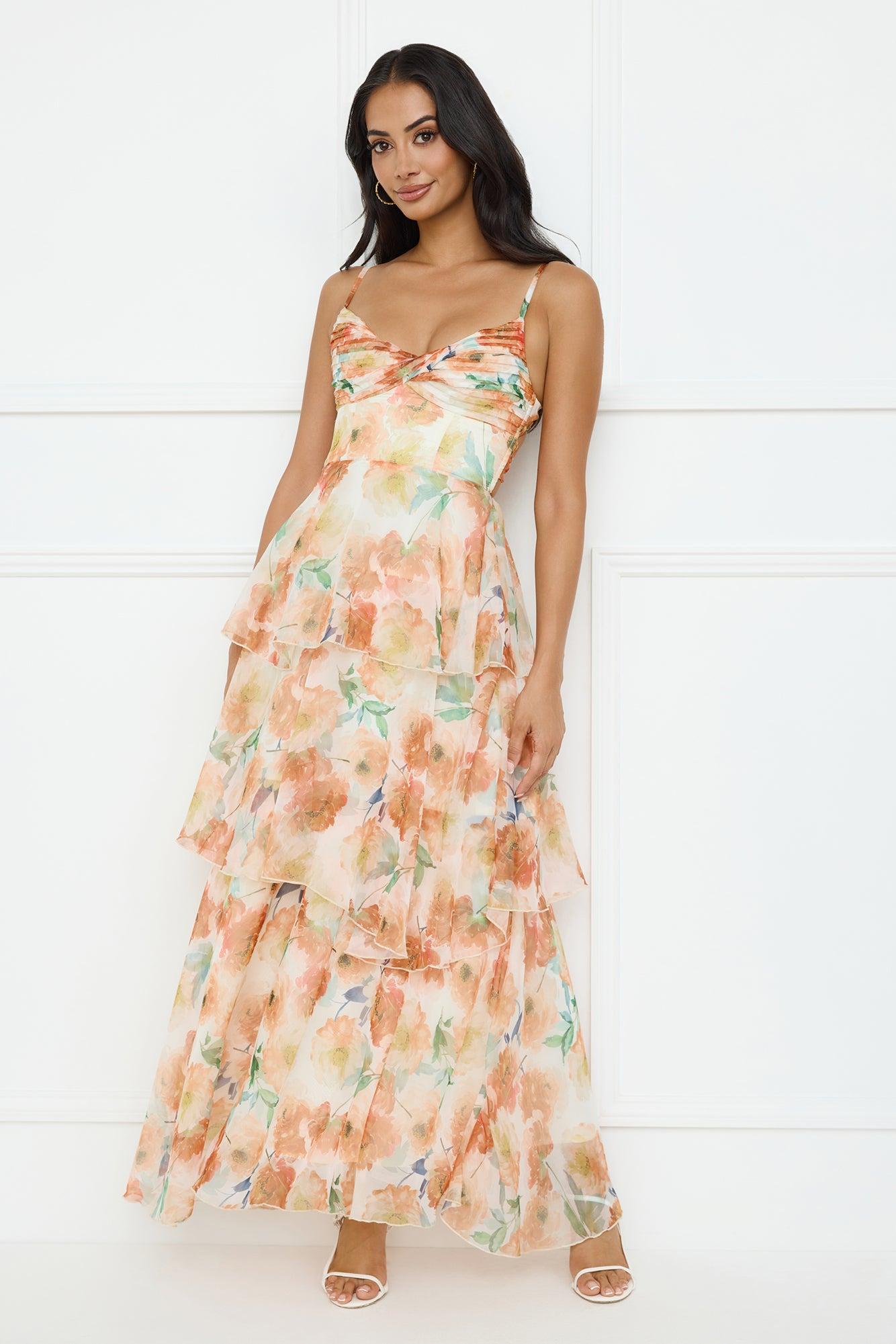 Starflower Breeze Maxi Dress Orange Product Image