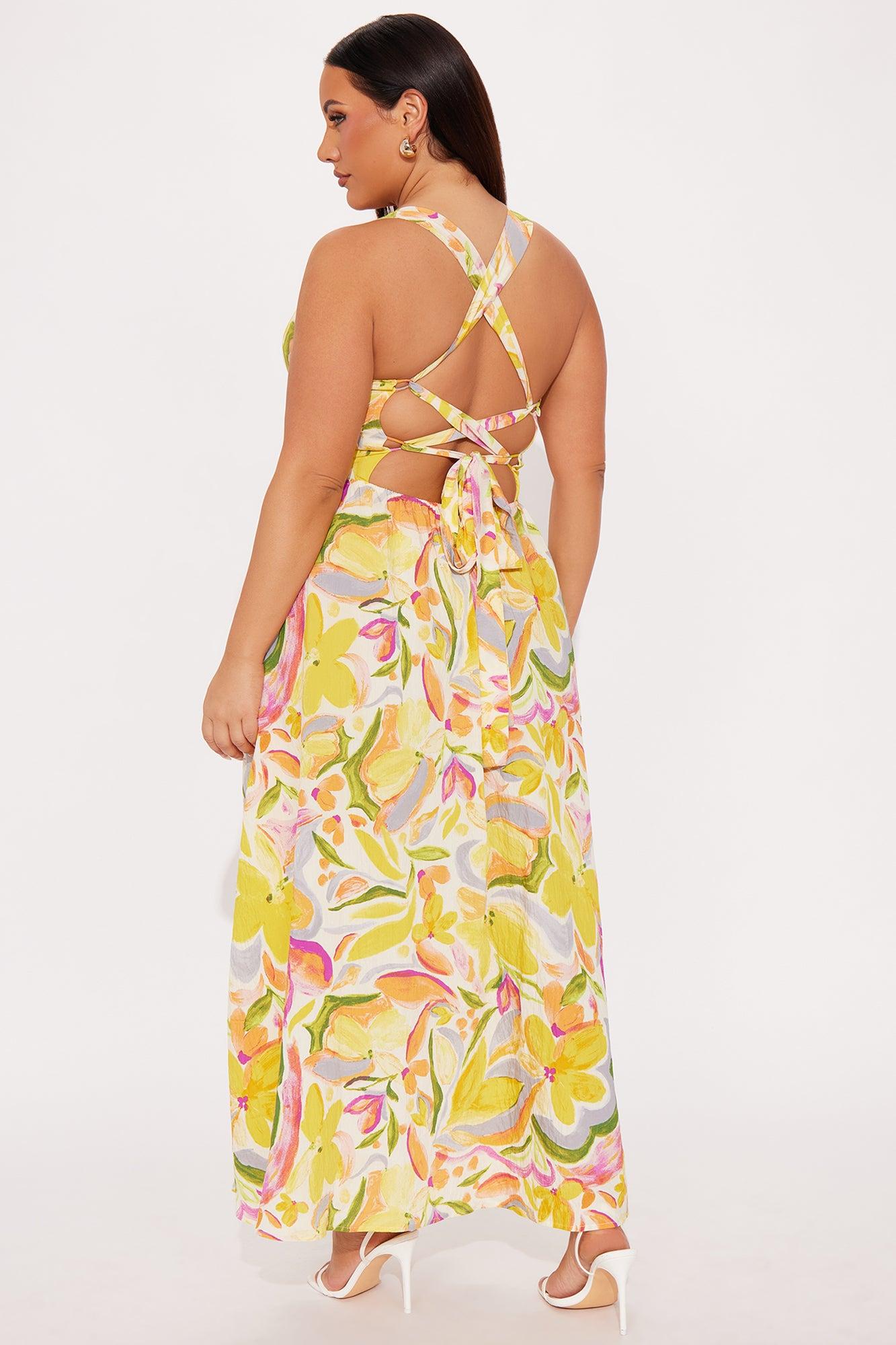 Summer Fun Maxi Dress - Yellow/combo Product Image