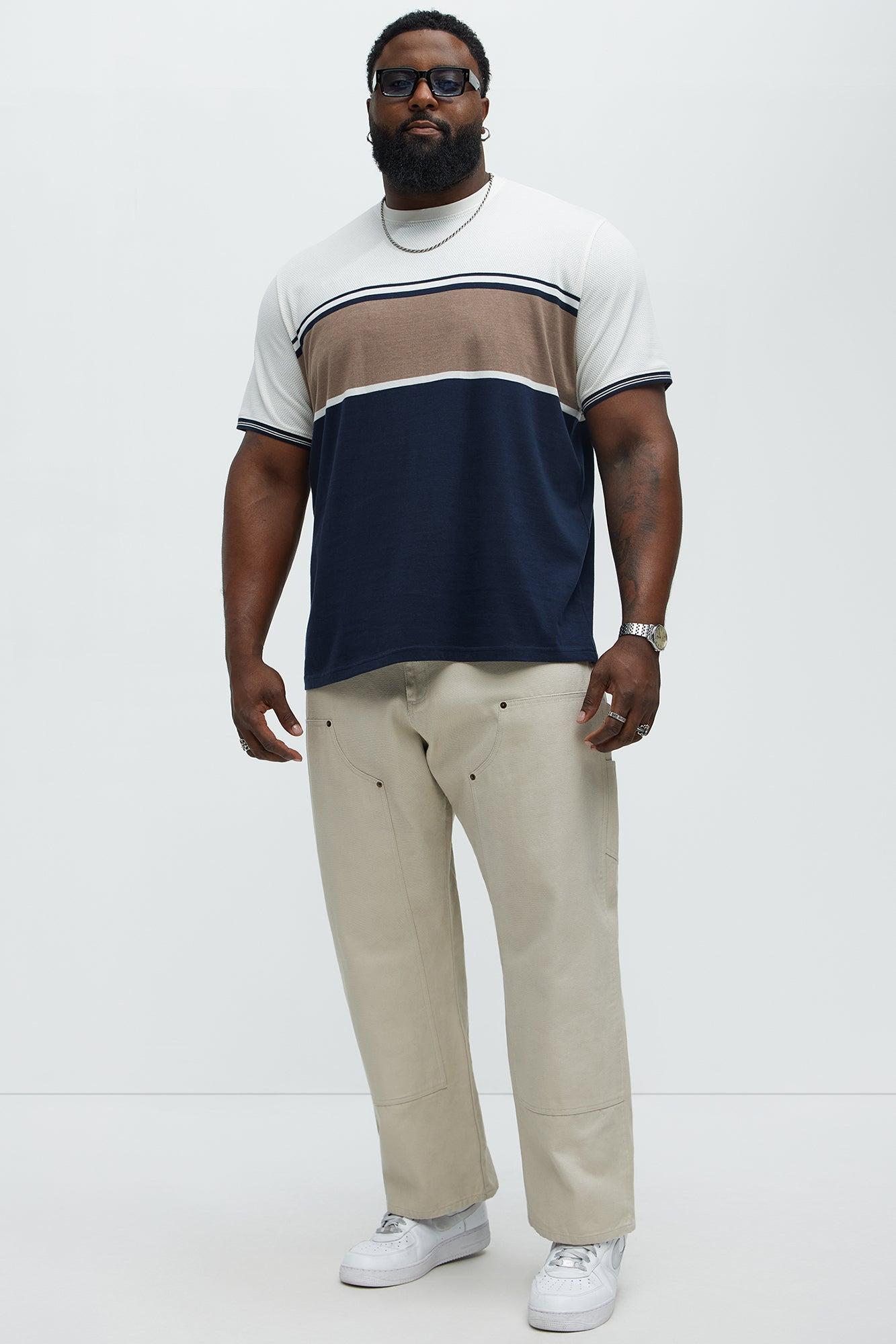 Colorblock Striped Short Sleeve Tee - Off White/combo Product Image
