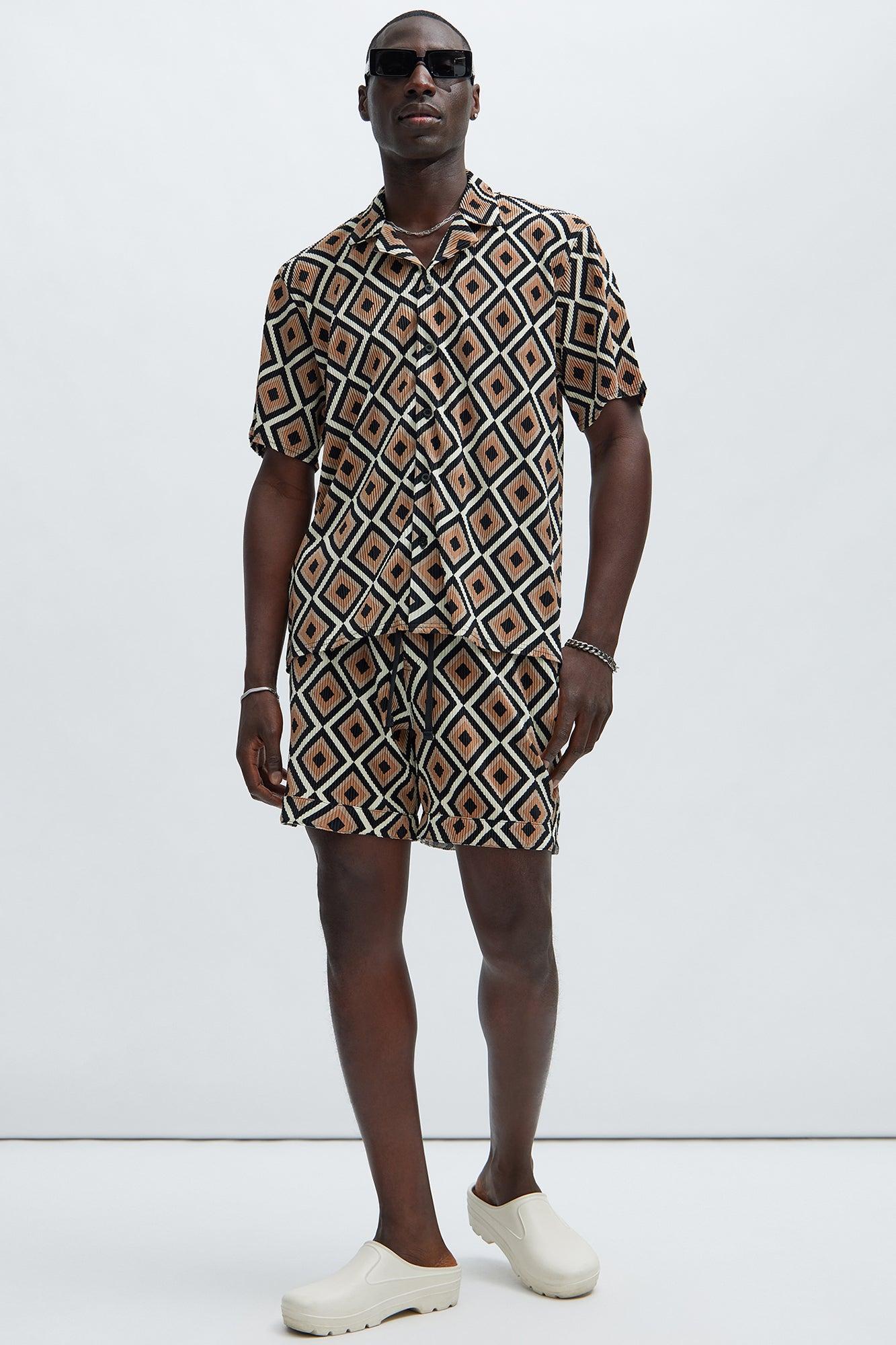 Iconic Geometric Shorts - Natural/Combo Product Image