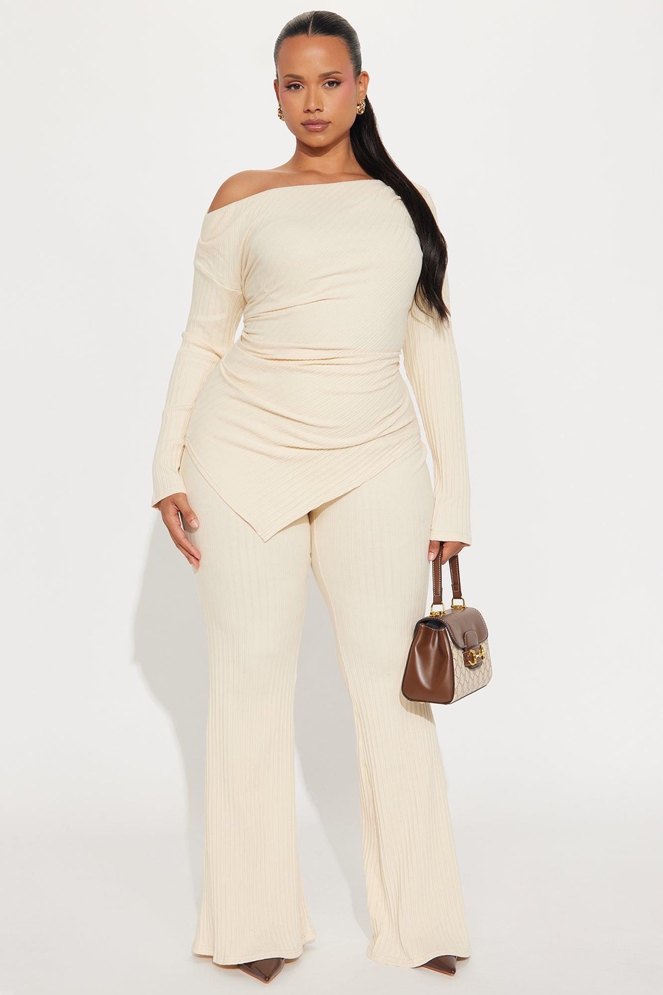 Side Step Pant Set - Cream Female Product Image