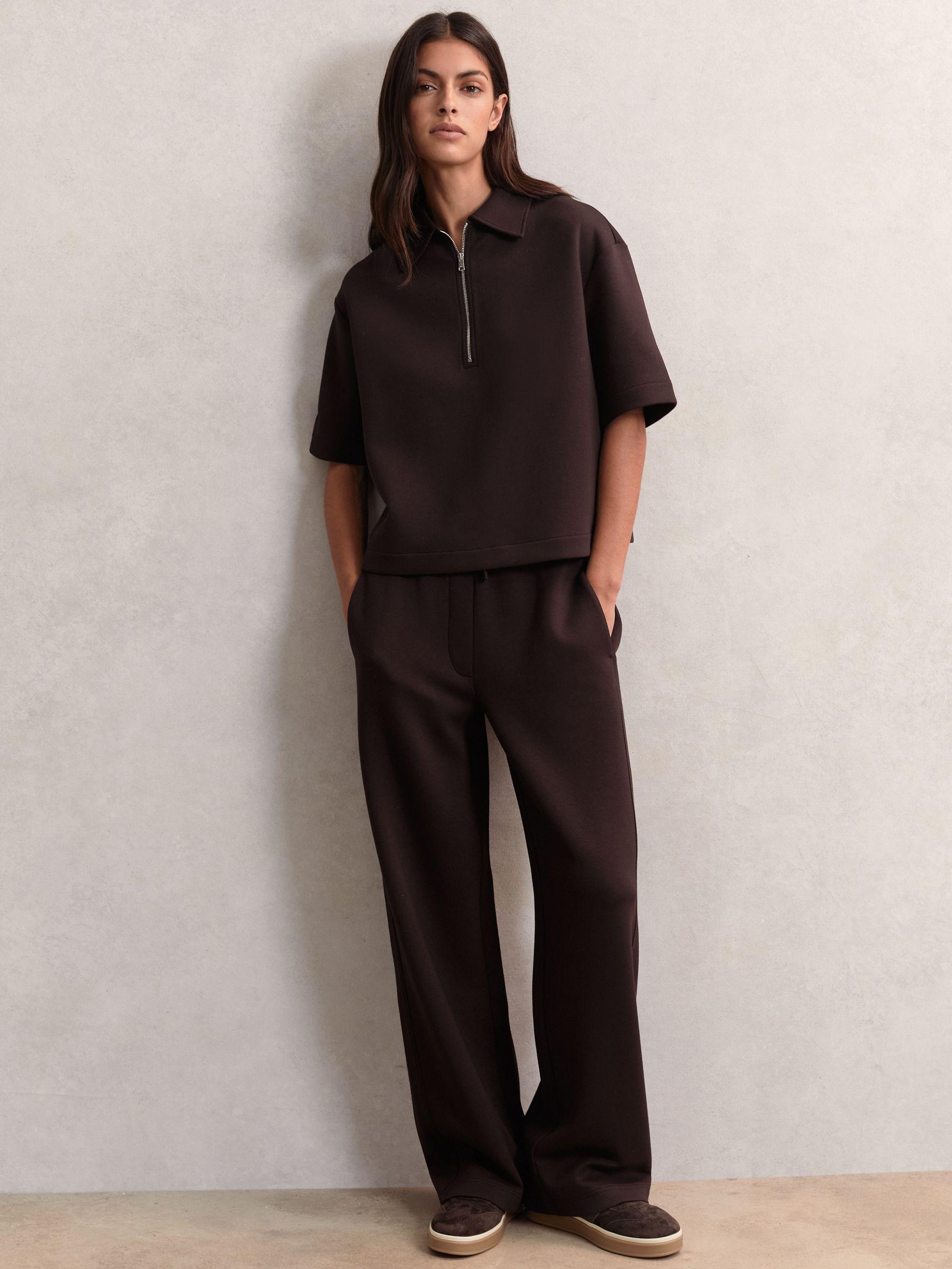 Short-Sleeve Half-Zip Sweatshirt in Plum Purple Product Image