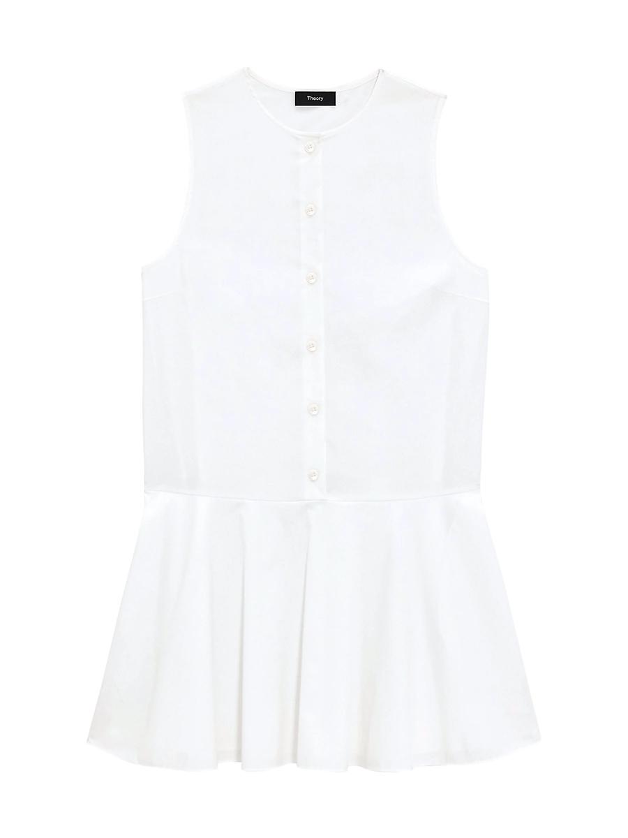 Womens Stretch-Cotton-Blend Drop-Waist Sleeveless Minidress Product Image