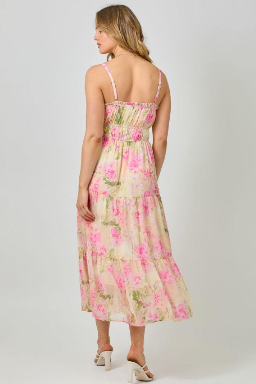 FRONT TIED RUFFLE TIERED DRESS Product Image