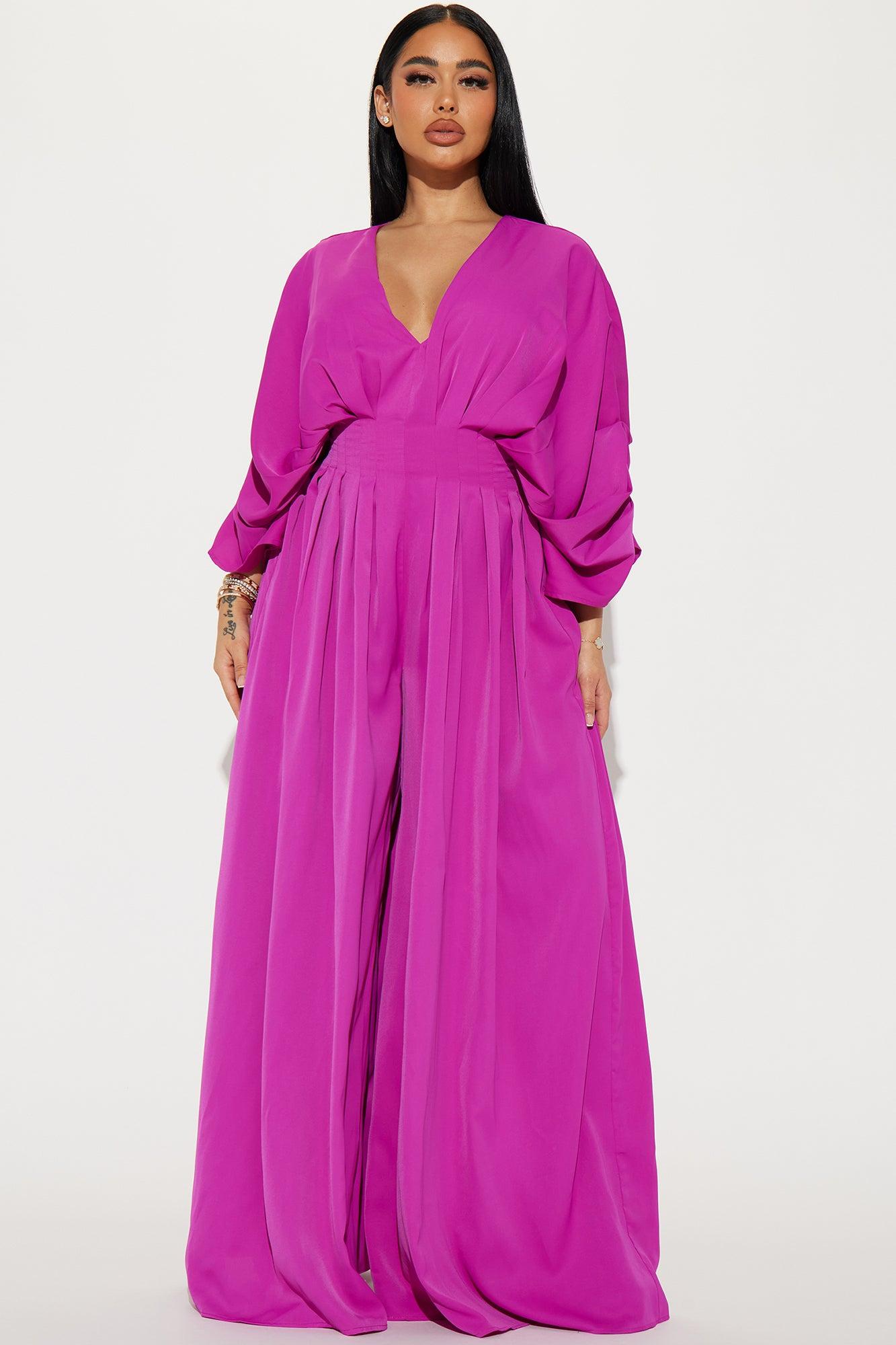 Shout It Out Jumpsuit - Fuchsia Product Image