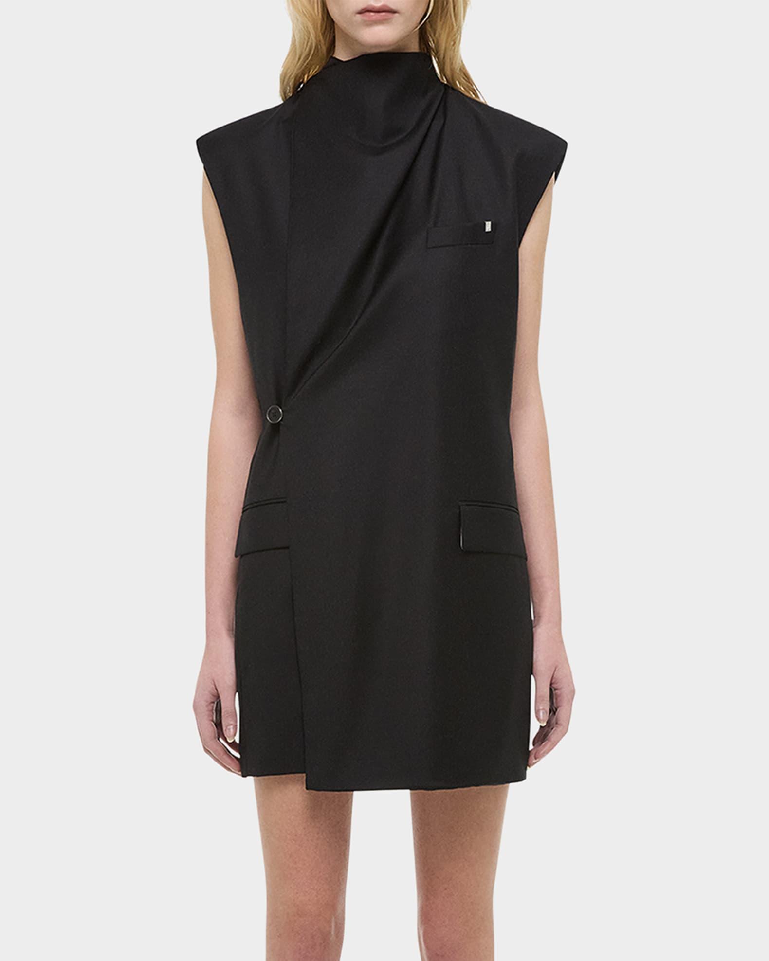 Sleeveless Cowl-Neck Blazer Dress Product Image