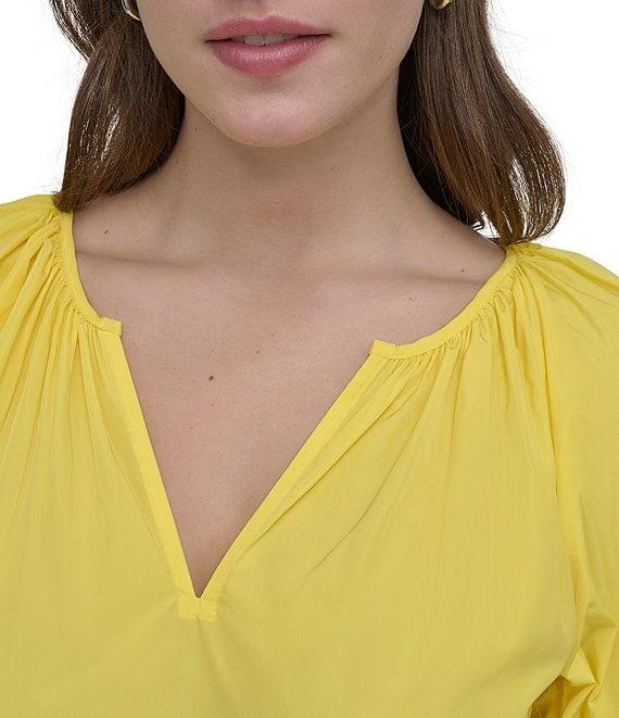 DKNY by Donna Karan V-Neck Bungee Sleeve Top Product Image