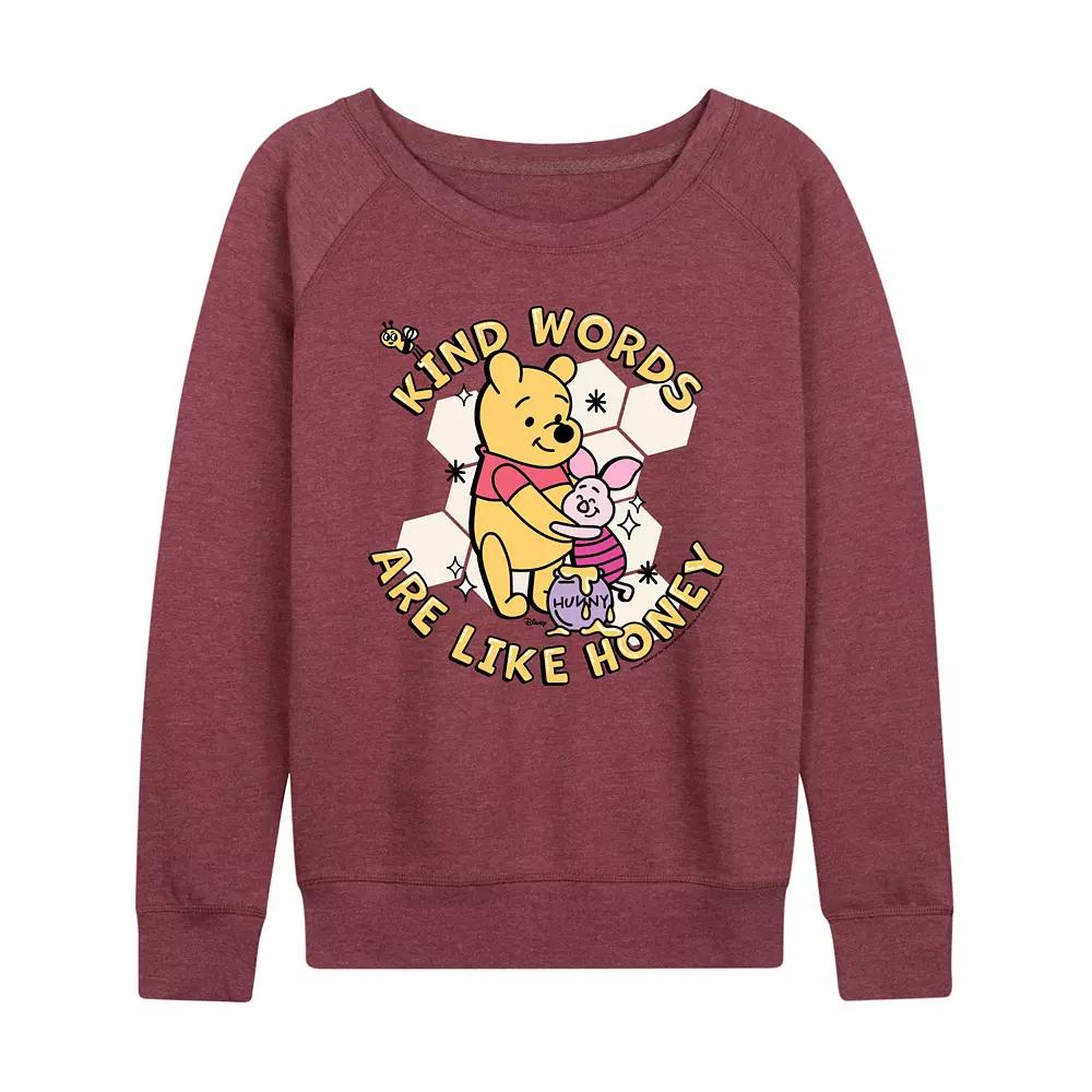 Disney's Winnie the Pooh Piglet & Pooh Women's Kind Words French Terry Long Sleeve Tee, Girl's,  Product Image