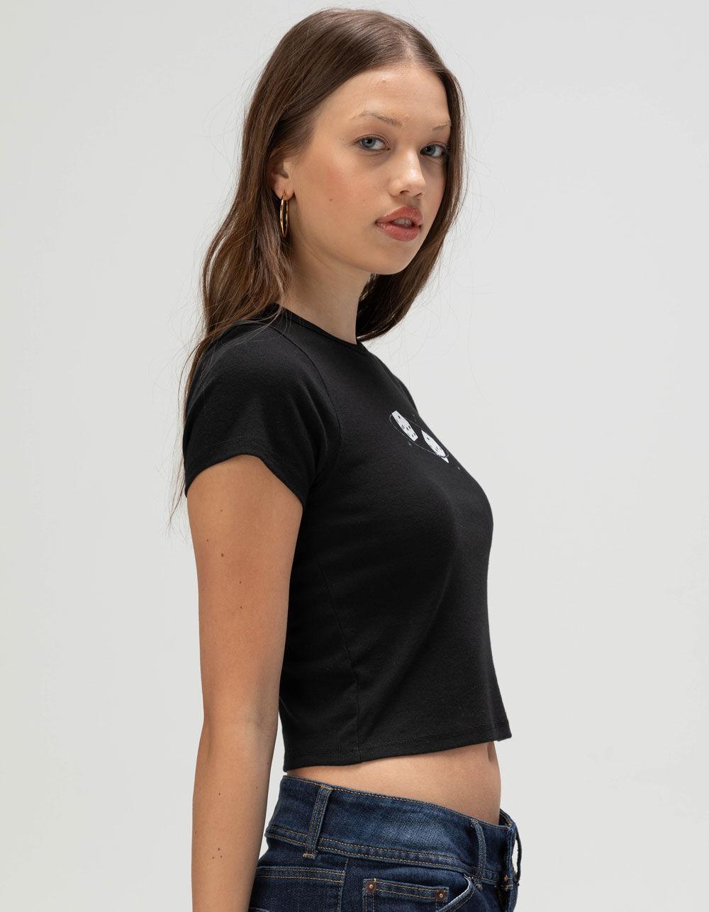 FULL TILT Dice Womens Baby Tee - BLACK Product Image