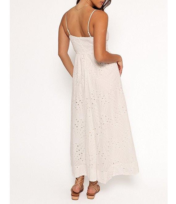 Petal & Pup Yasmin Eyelet V-Neck Sleeveless Midi Dress Product Image