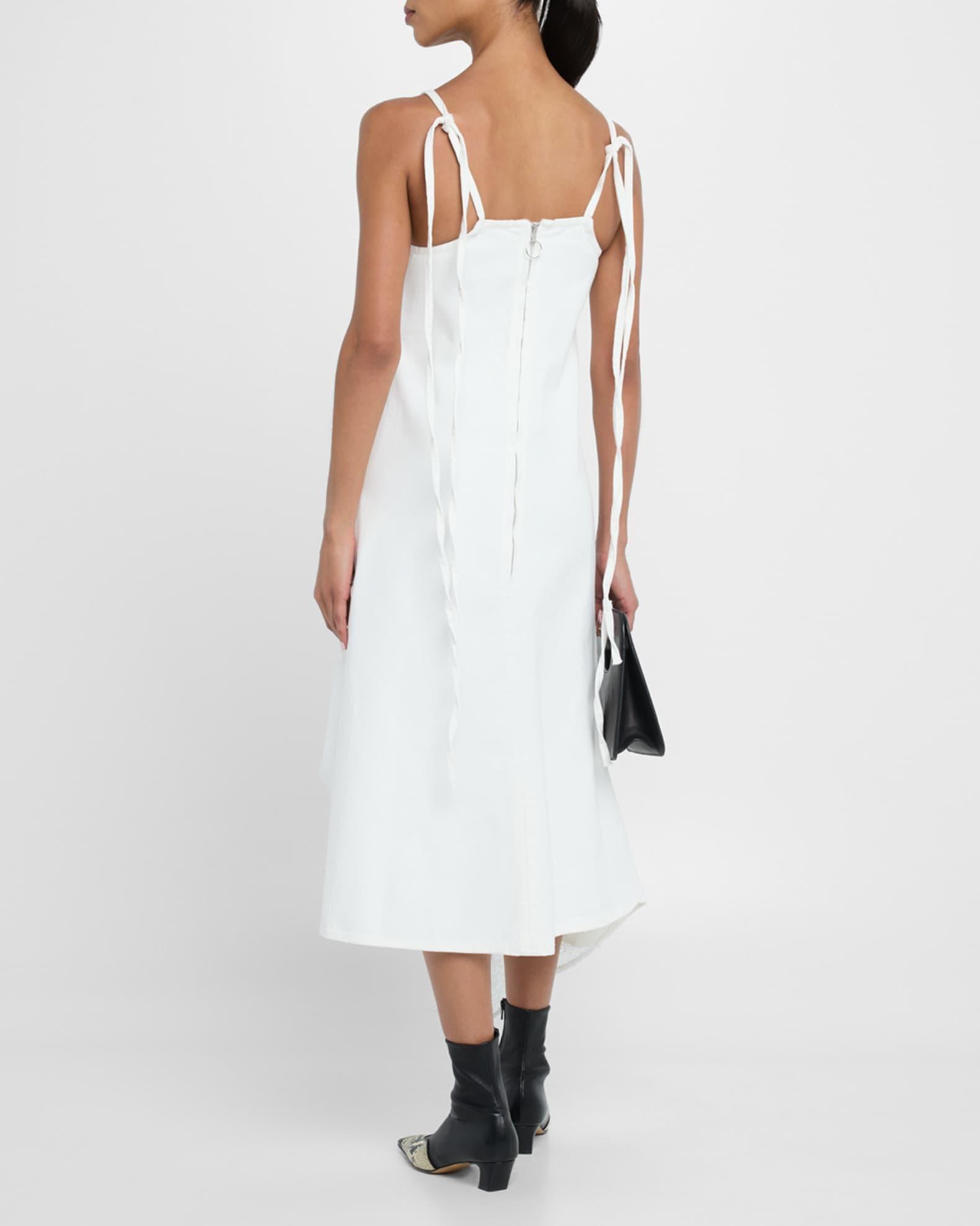 Strappy Denim and Lace Midi Dress Product Image