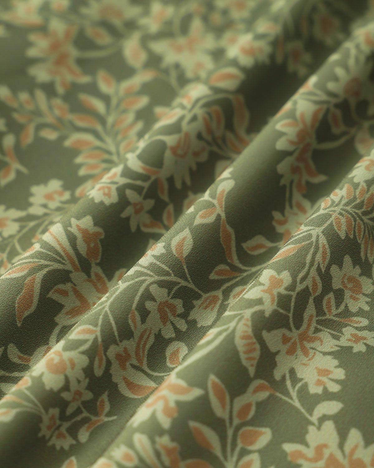 Green Floral Ruched Slip Mini Dress Product Image