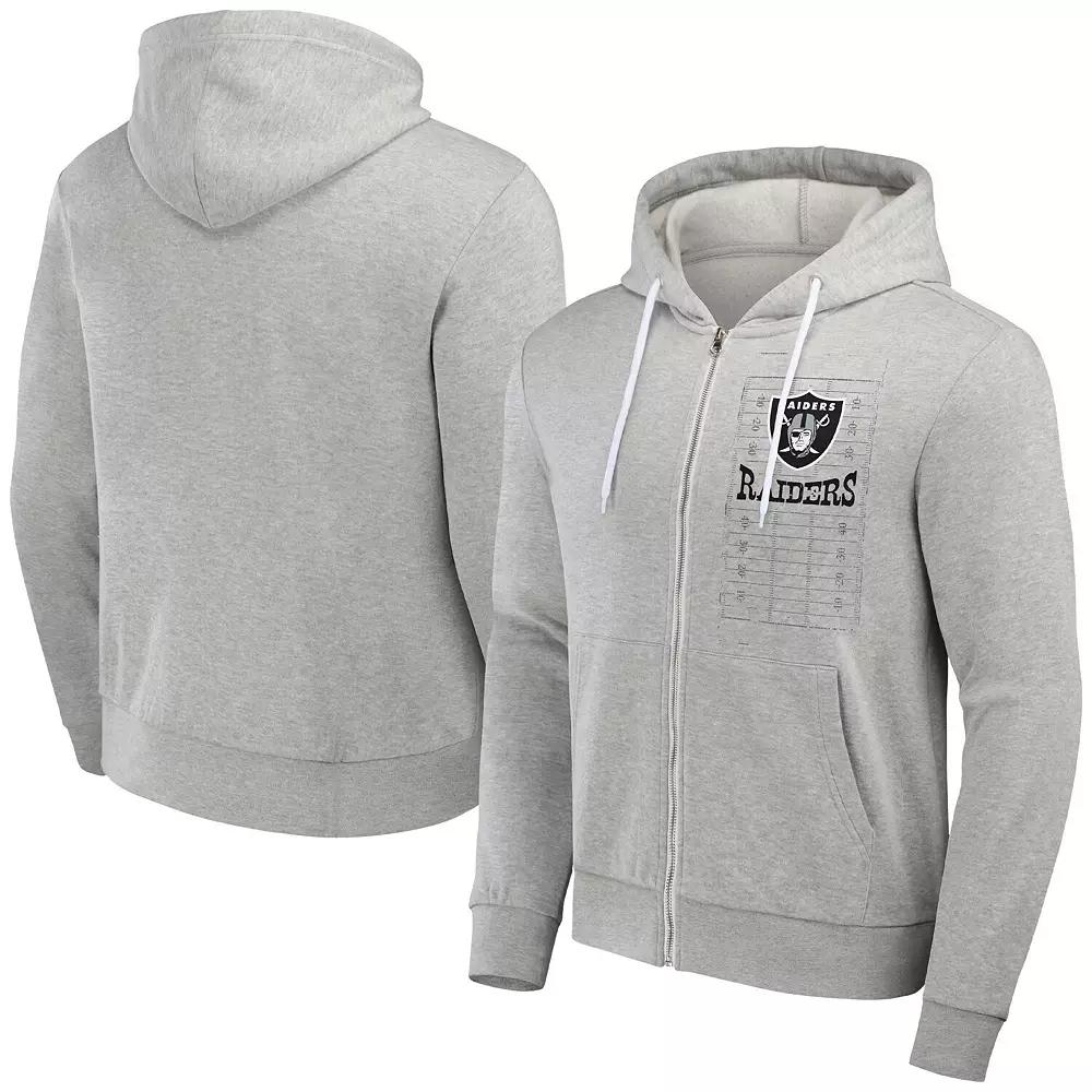 Men's NFL x Darius Rucker Collection by Fanatics Heather Gray Las Vegas Raiders Domestic Full-Zip Hoodie,  Product Image