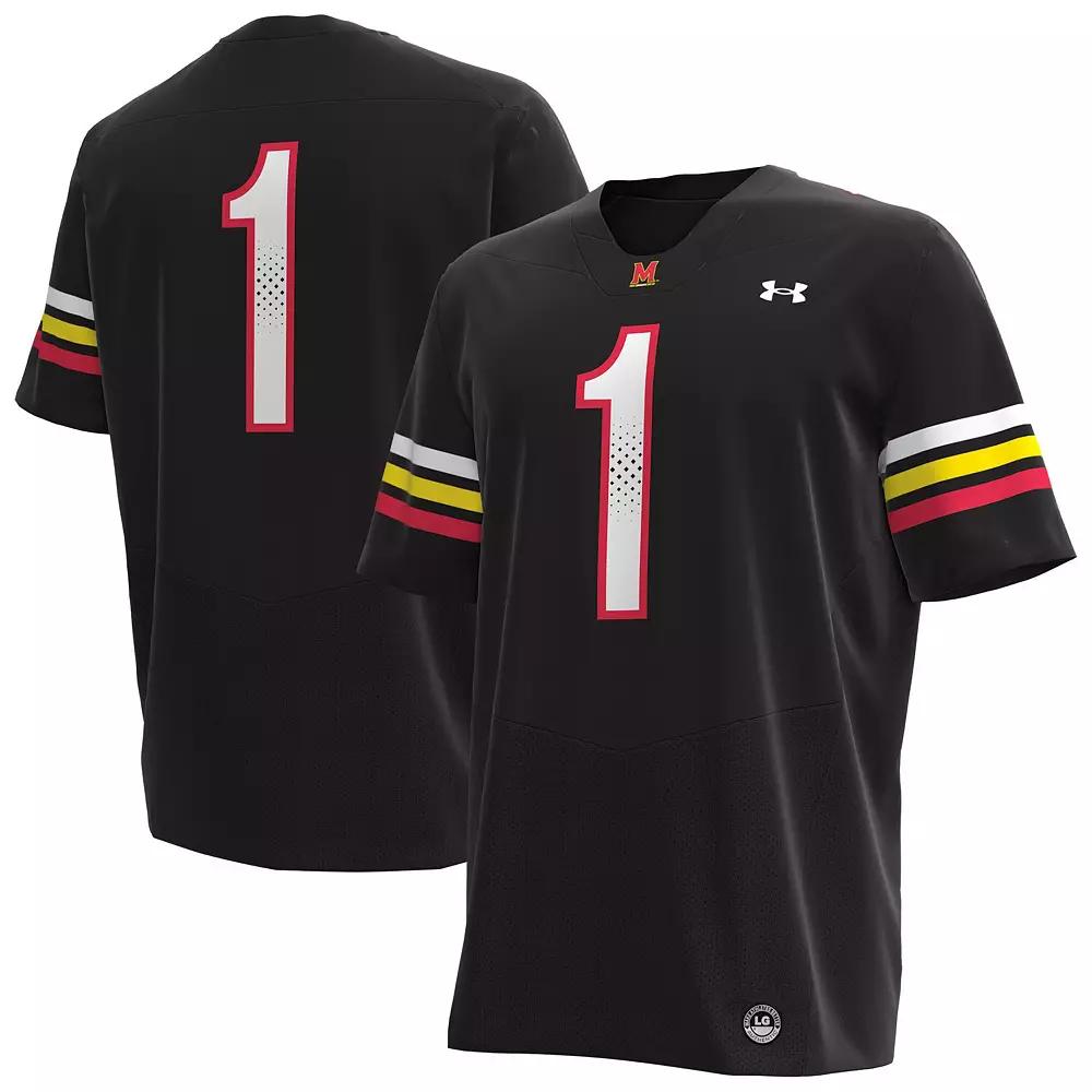 Men's Under Armour #1 Black Maryland Terrapins Replica Football Jersey,  Product Image