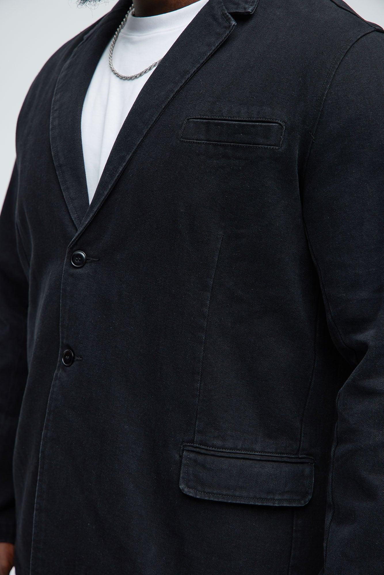 Belle Denim Blazer - Black Product Image