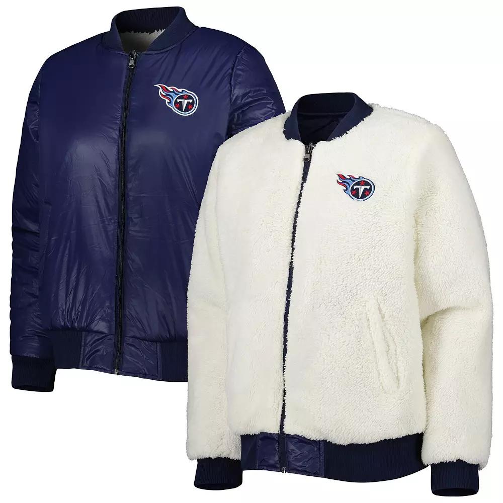 Women's G-III 4Her by Carl Banks Oatmeal/Navy Tennessee Titans Switchback Reversible Full-Zip Jacket,  Product Image