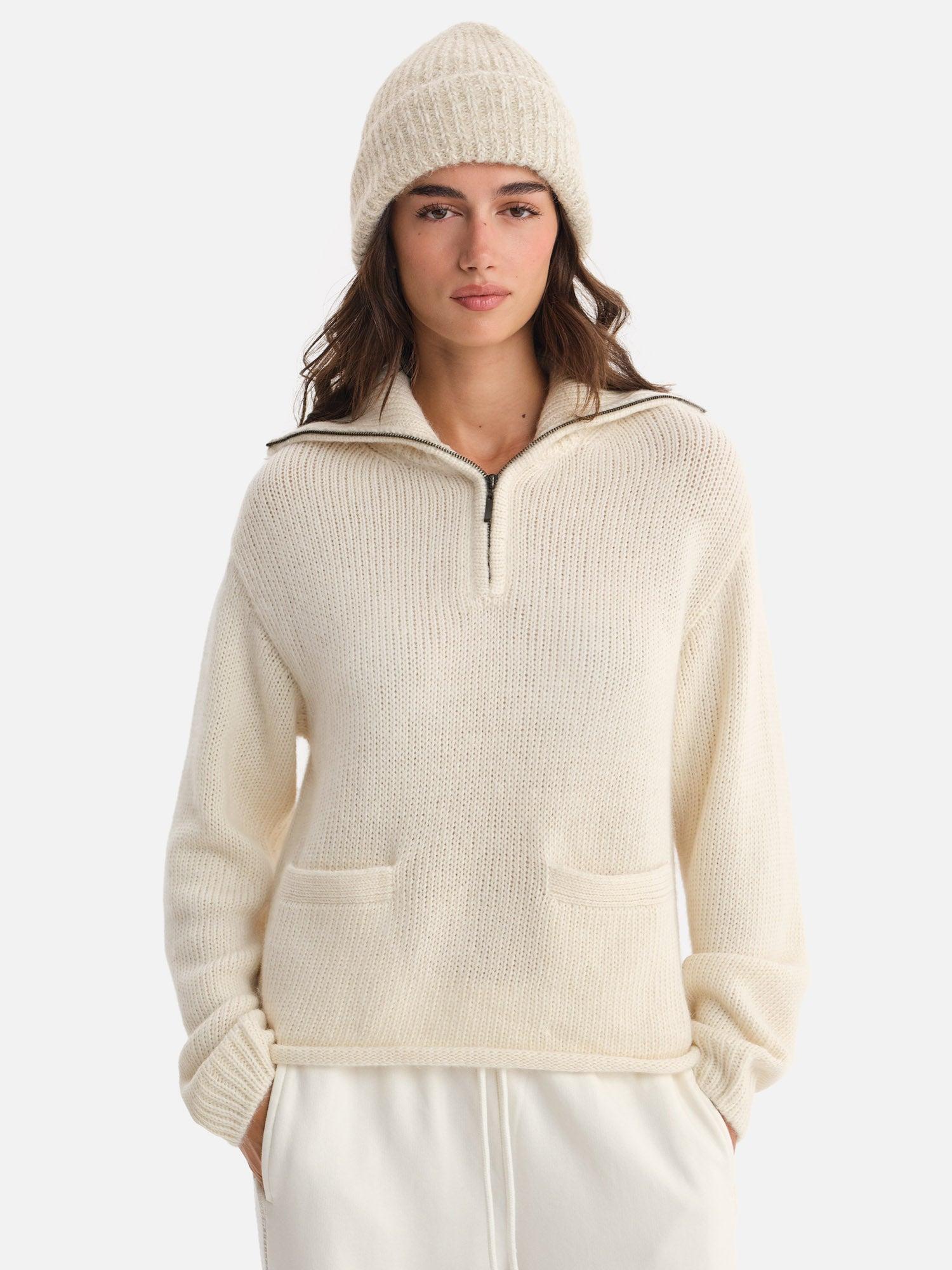 Luxe Alpaca Half-Zip Sweater Female Product Image