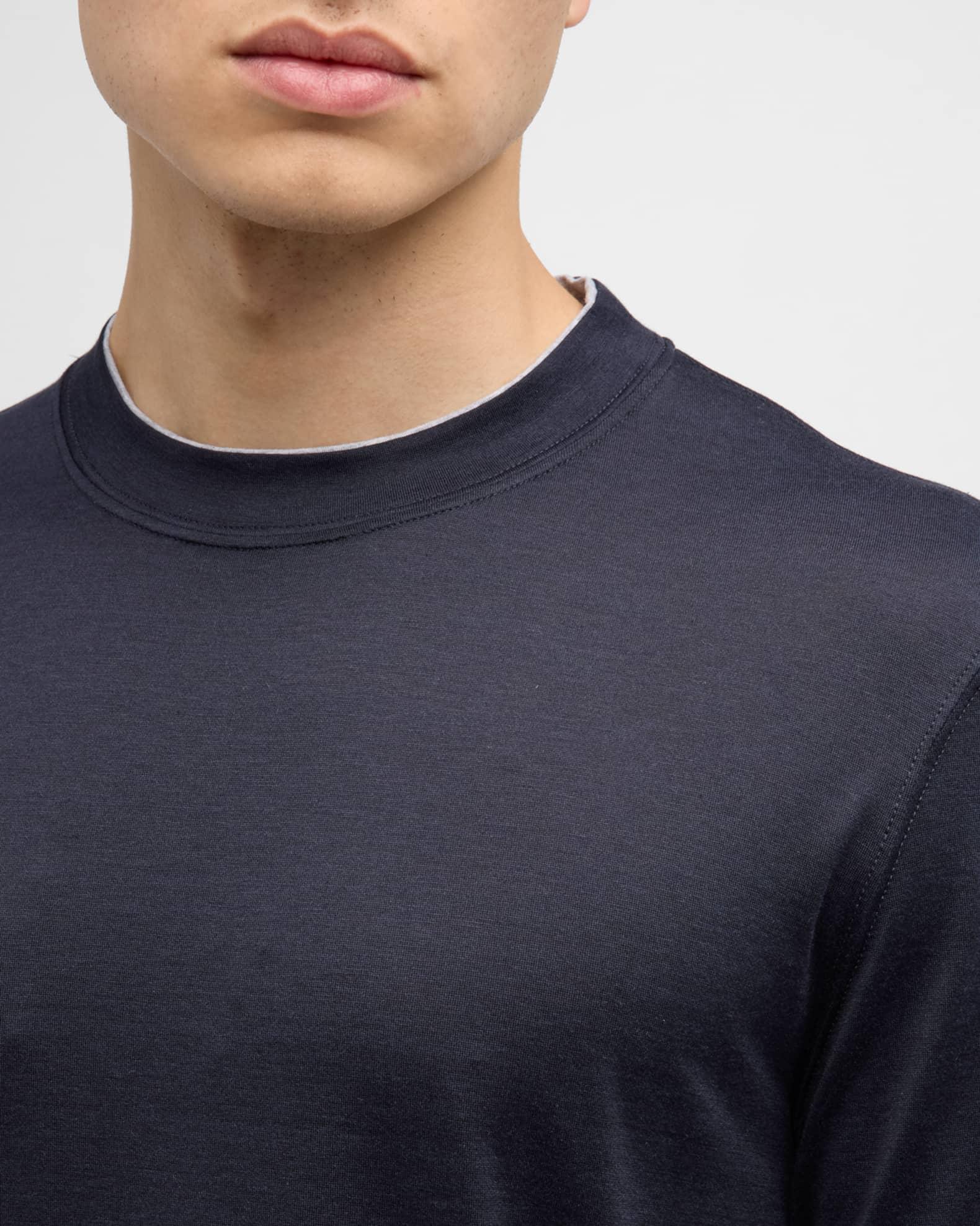 Men's Silk-Cotton Long Sleeve T-Shirt Product Image