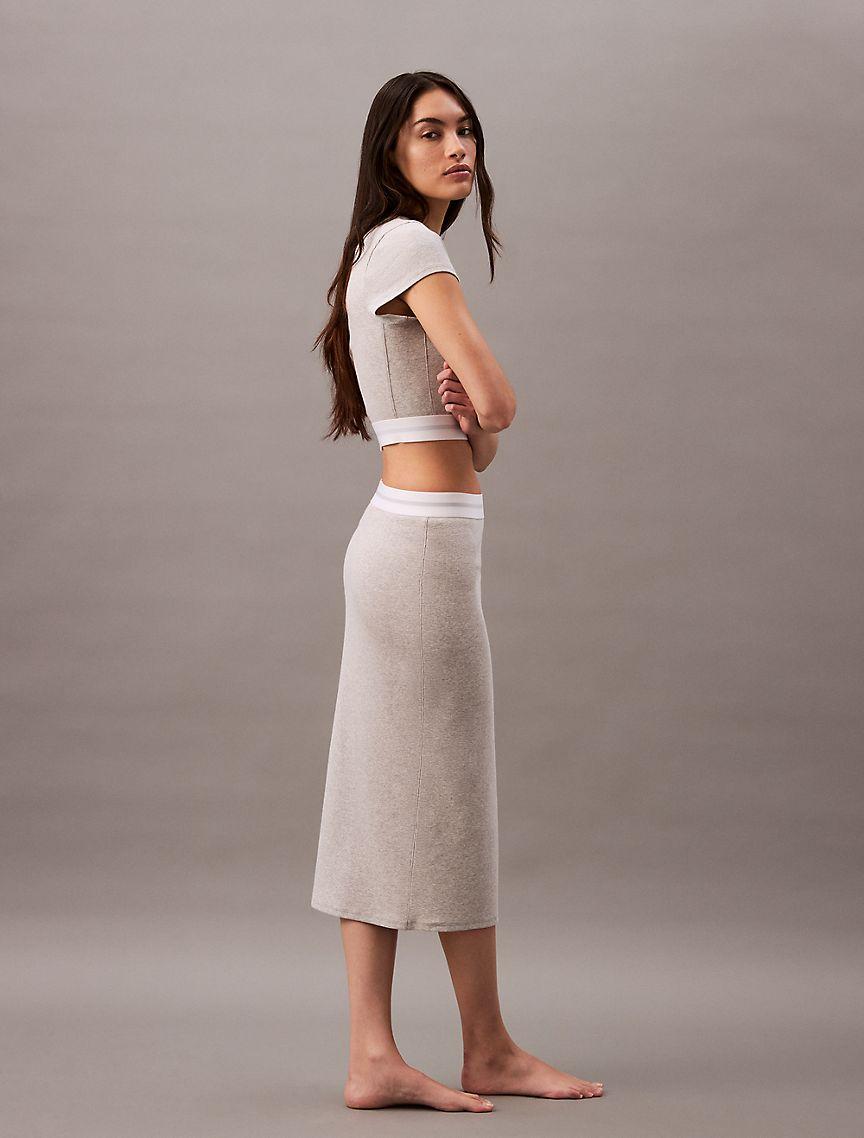 Cotton Stretch Rib Skirt Product Image