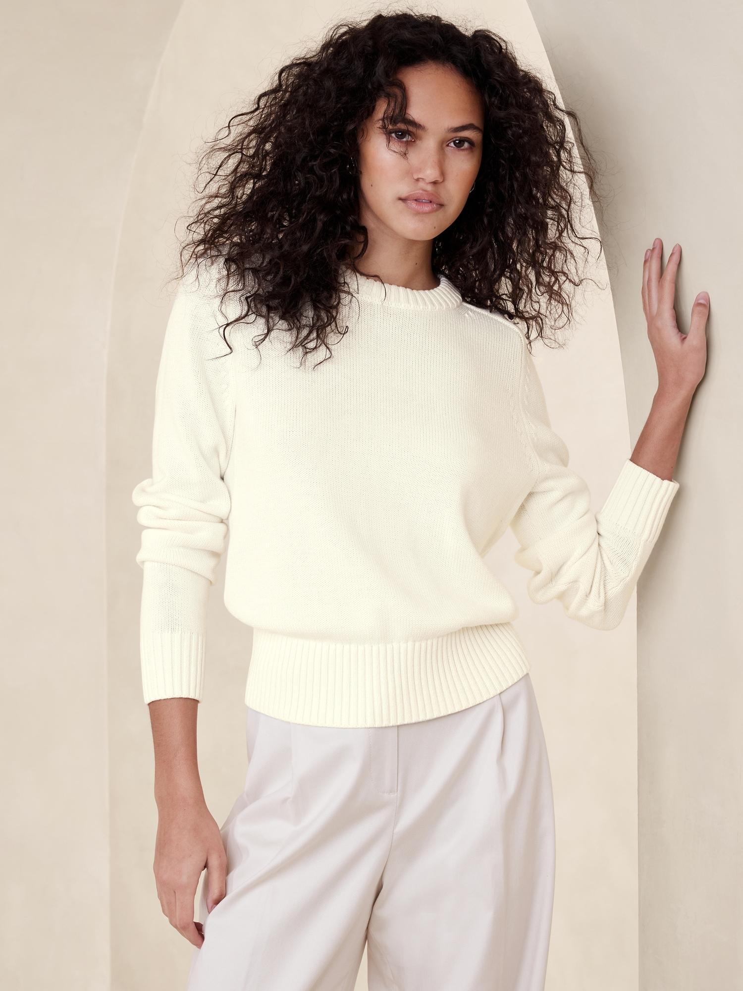 Cotton-Silk Crew-Neck Sweater Product Image