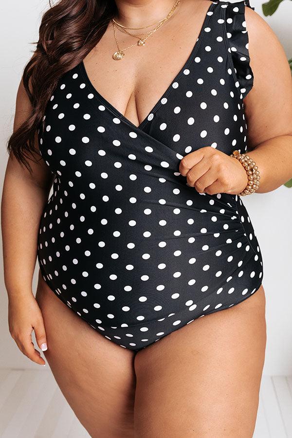 Wild Side Polka Dot One Piece Swimsuit in Black Product Image
