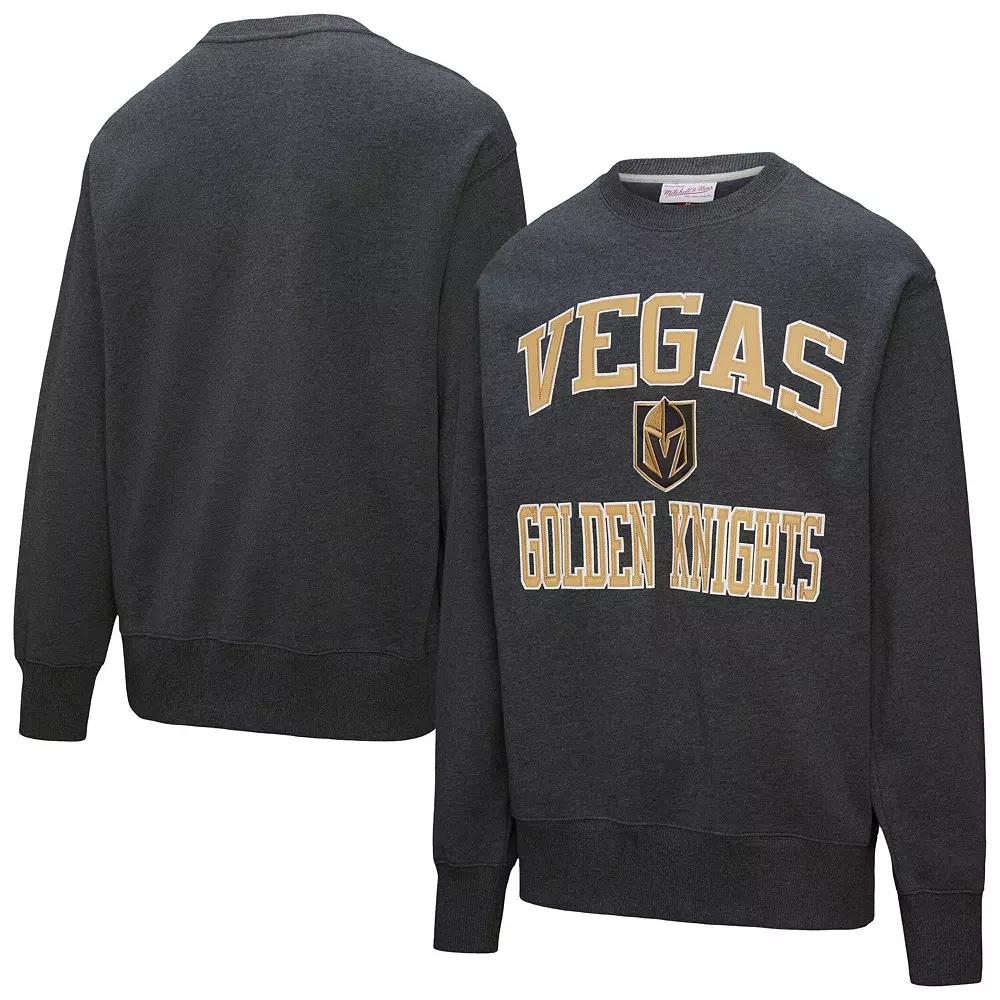 Men's Mitchell & Ness Black Vegas Golden Knights Playoff Win Fleece Pullover Sweatshirt,  Product Image