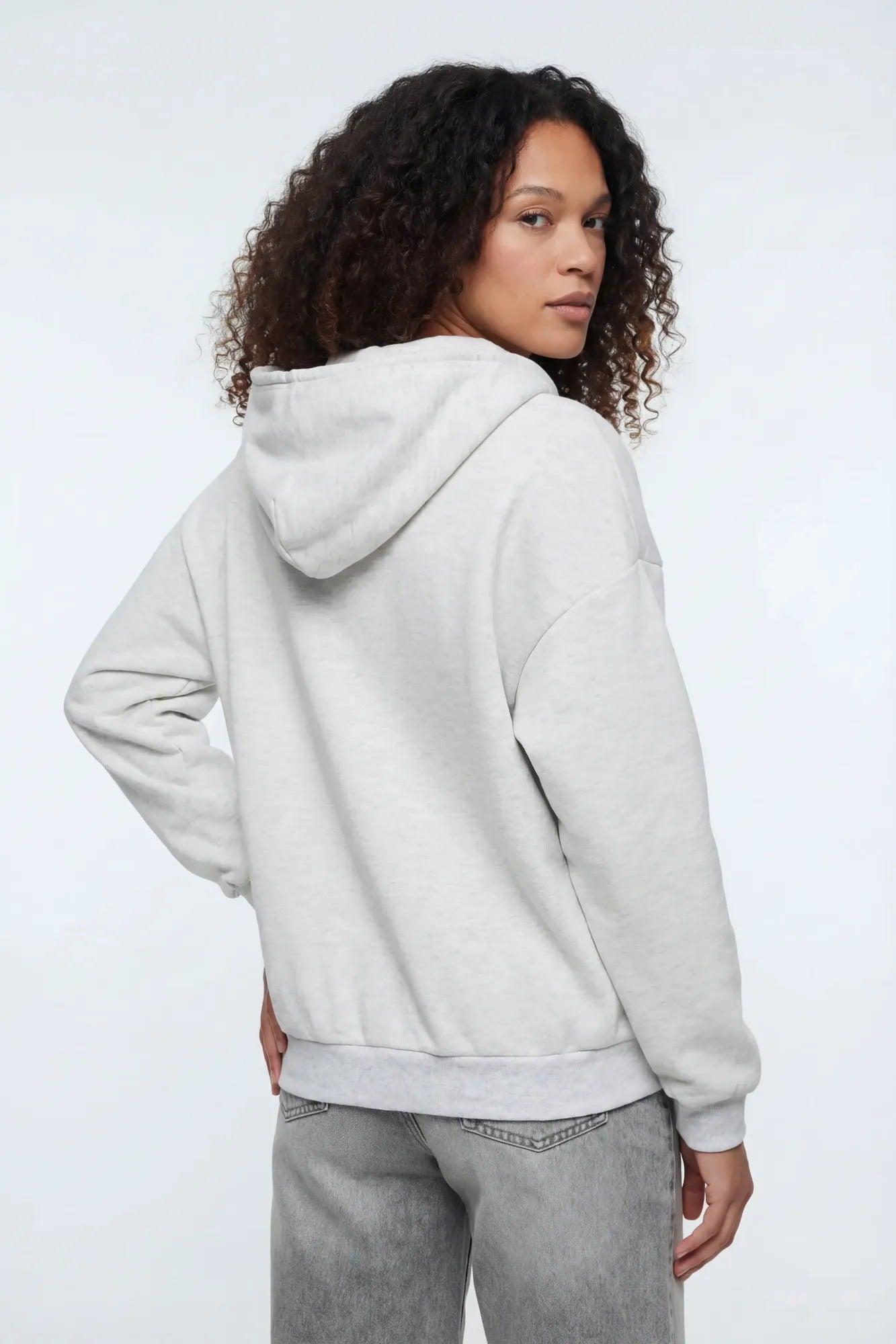 Boxy Zip-Up Fleece Hoodie Female Product Image